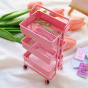 Mini DIY Three-Tier Storage Cart – Creative Scene Decor | Handcrafted Mini Display & Storage